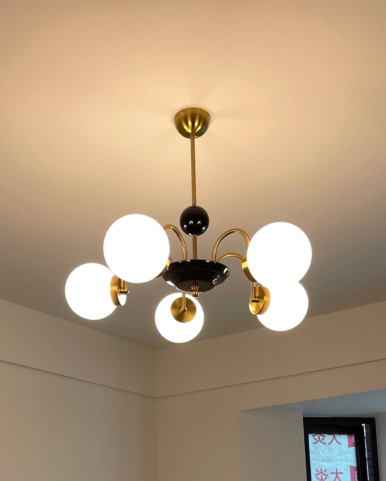 Lustra Chandelier Rod Frame and White - Letslighting