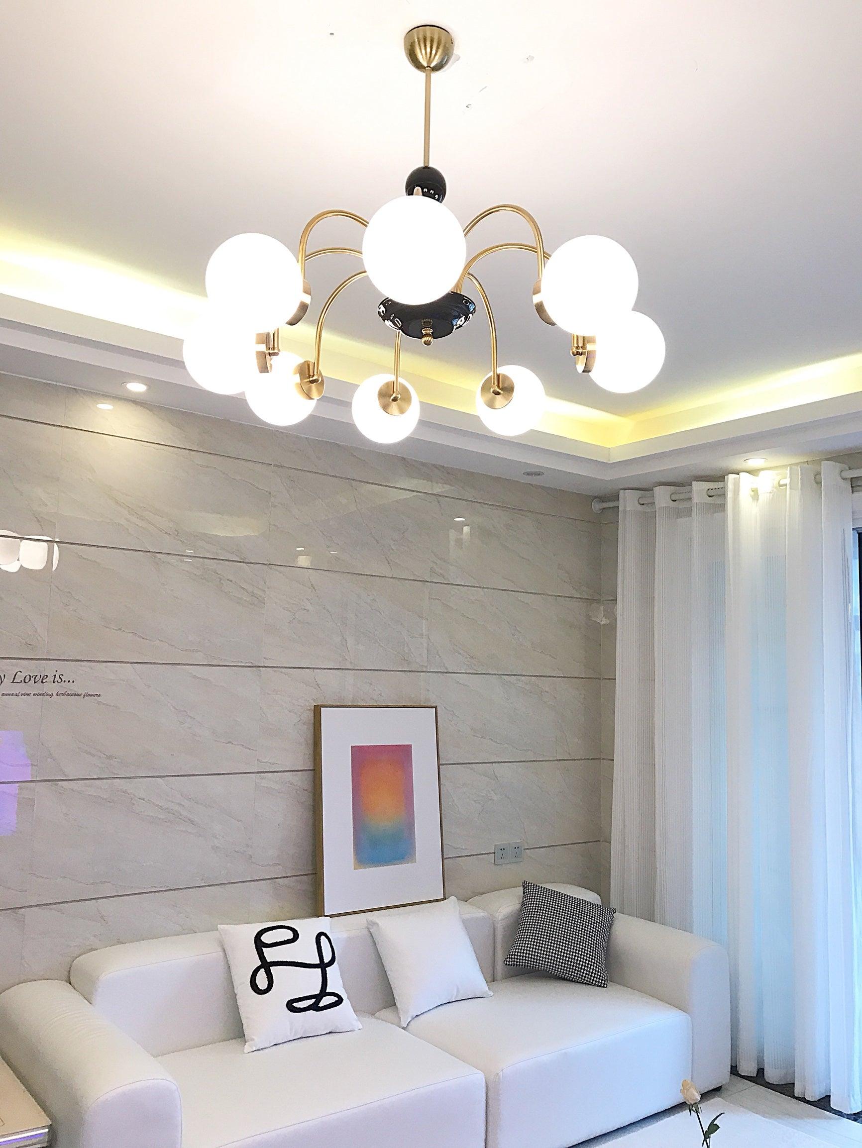 Lustra Chandelier Rod Frame and White - Letslighting