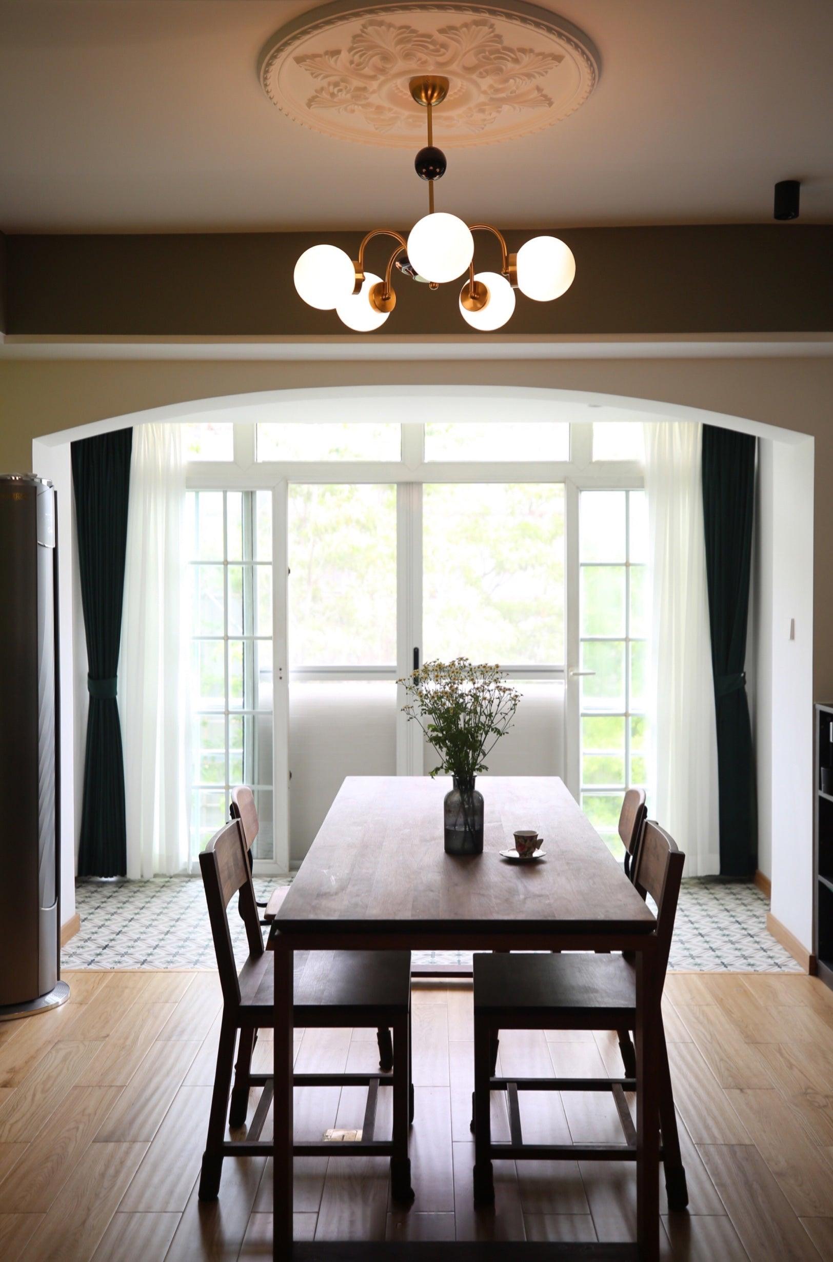 Lustra Chandelier Rod Frame and White - Letslighting