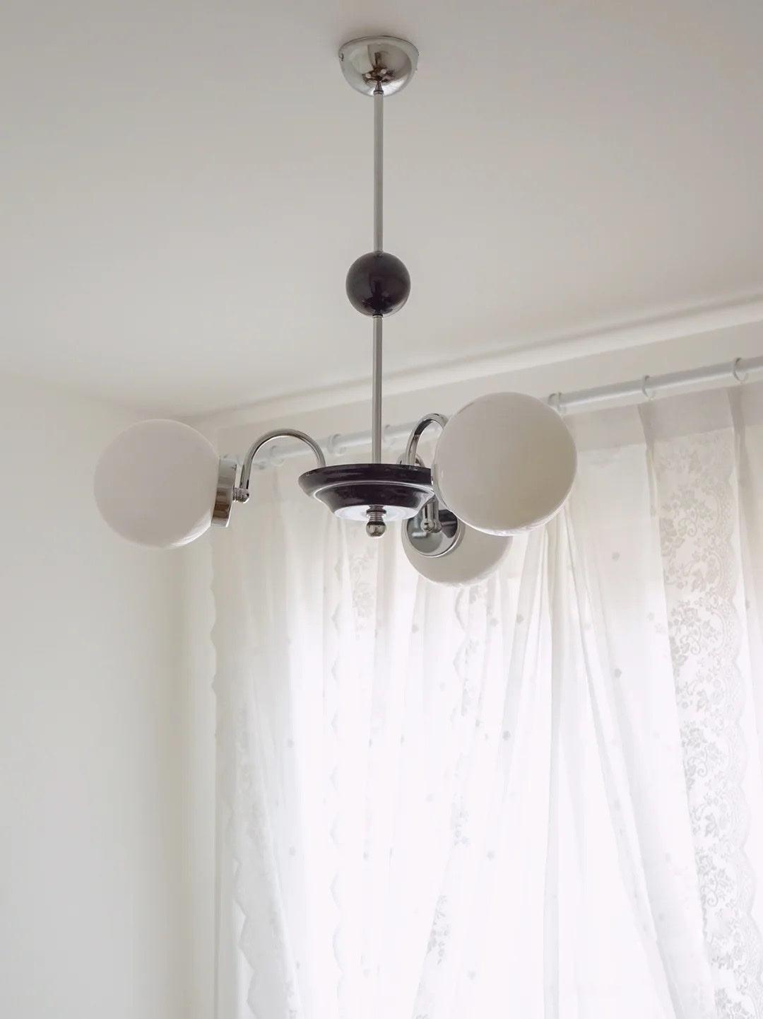 Lustra Chandelier Rod Frame and White - Letslighting