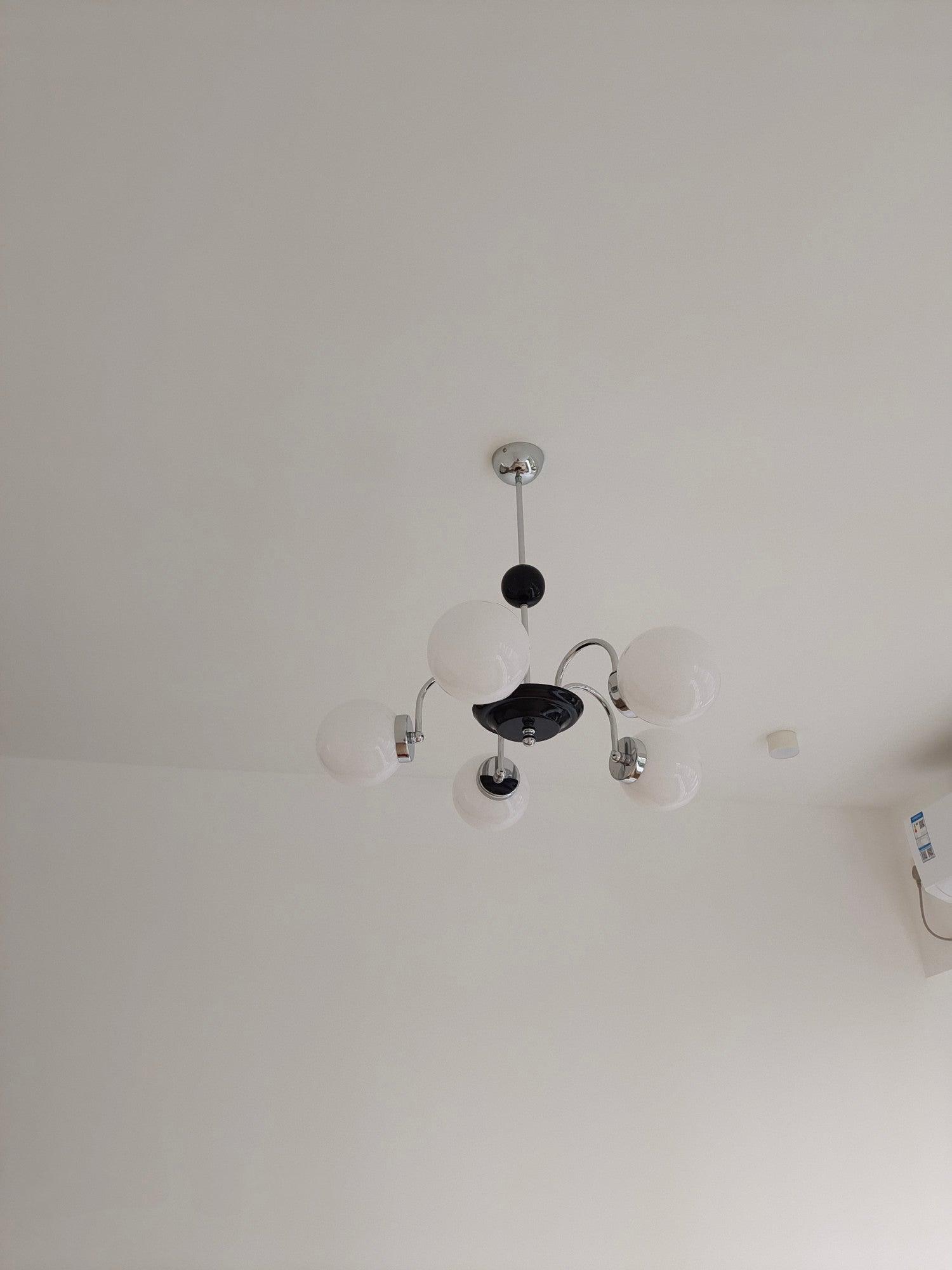 Lustra Chandelier Rod Frame and White - Letslighting