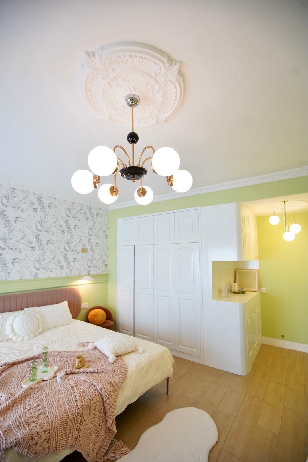 Lustra Chandelier Rod Frame and White - Letslighting