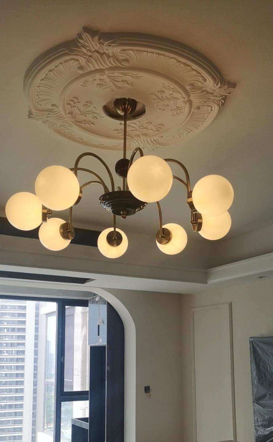 Lustra Chandelier Rod Frame and White - Letslighting