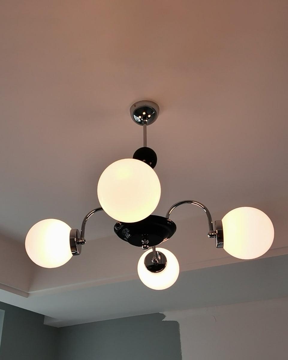 Lustra Chandelier Rod Frame and White - Letslighting