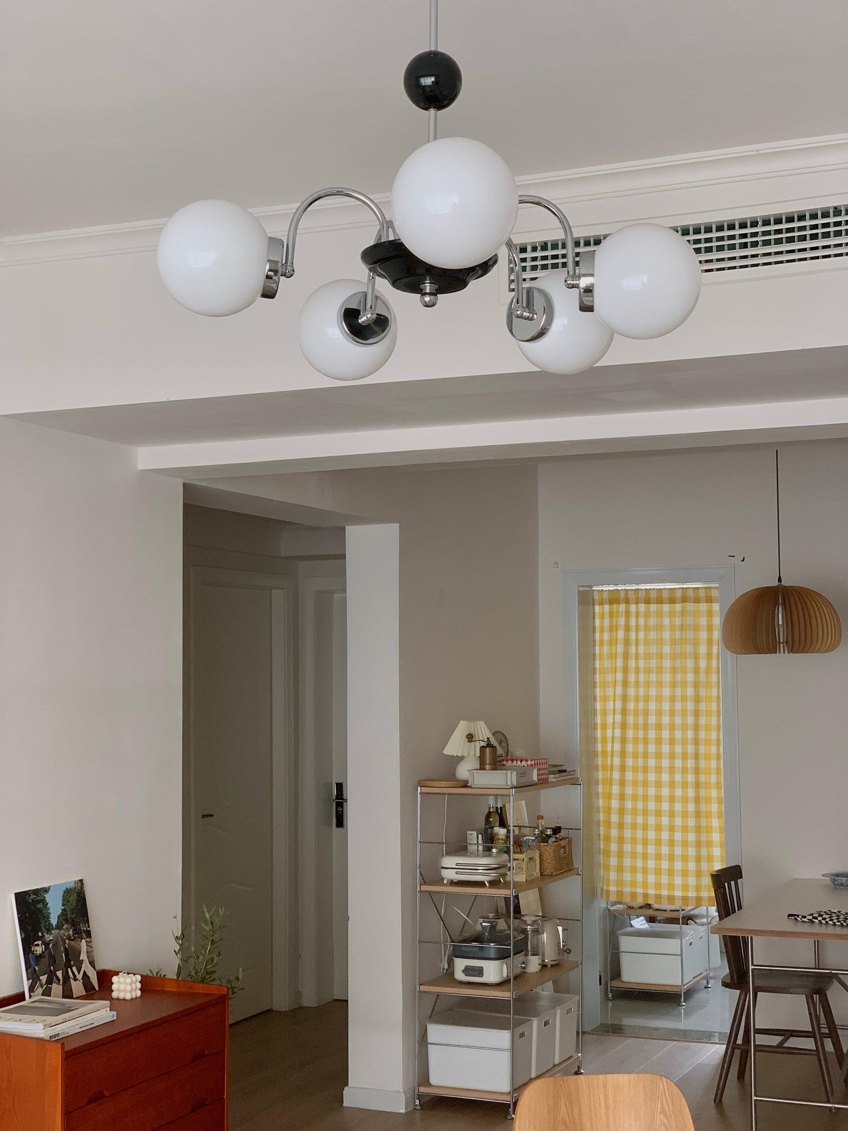 Lustra Chandelier Rod Frame and White - Letslighting