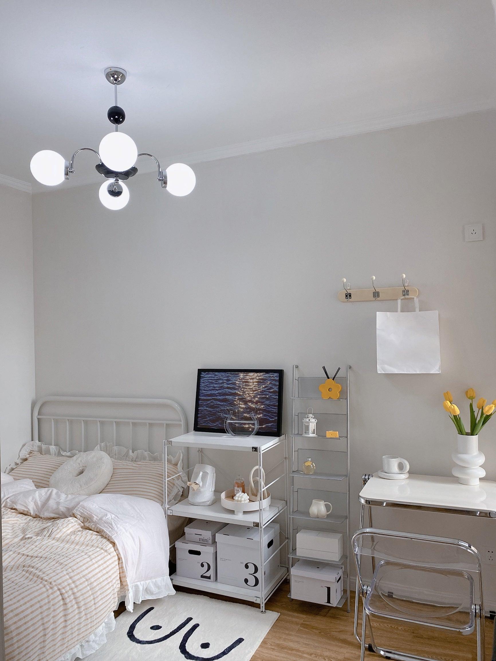 Lustra Chandelier Rod Frame and White - Letslighting