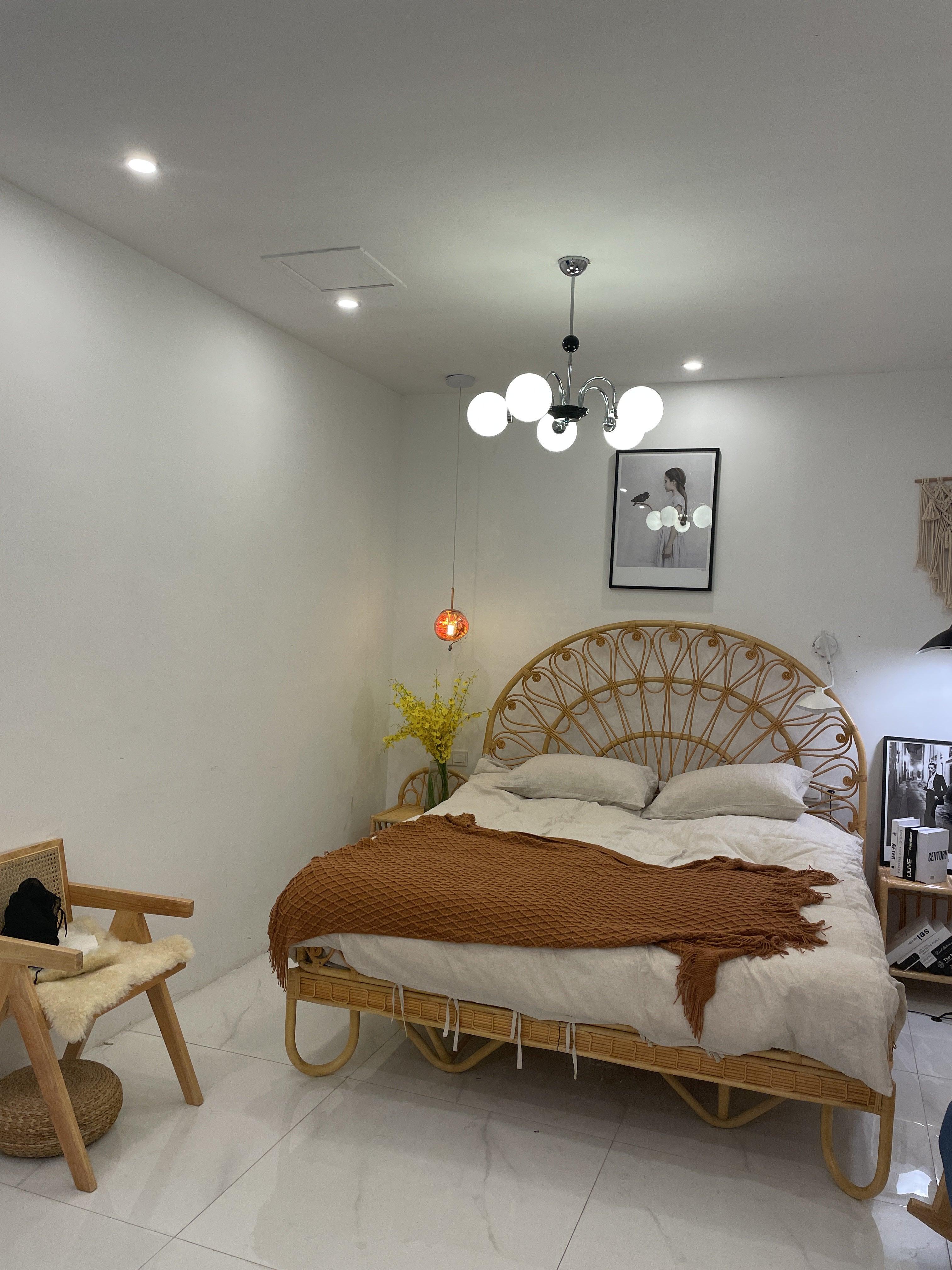 Lustra Chandelier Rod Frame and White - Letslighting