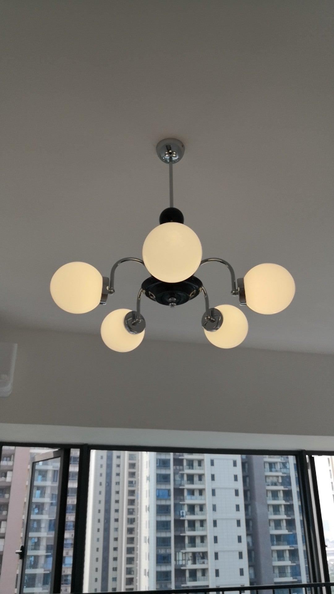 Lustra Chandelier Rod Frame and White - Letslighting