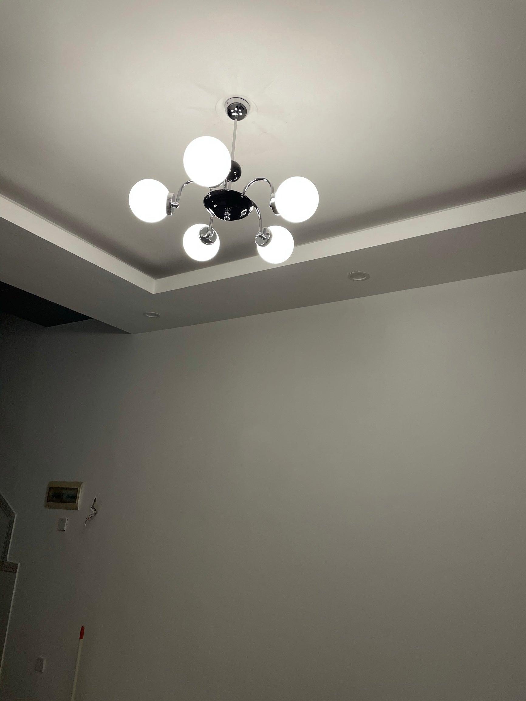 Lustra Chandelier Rod Frame and White - Letslighting