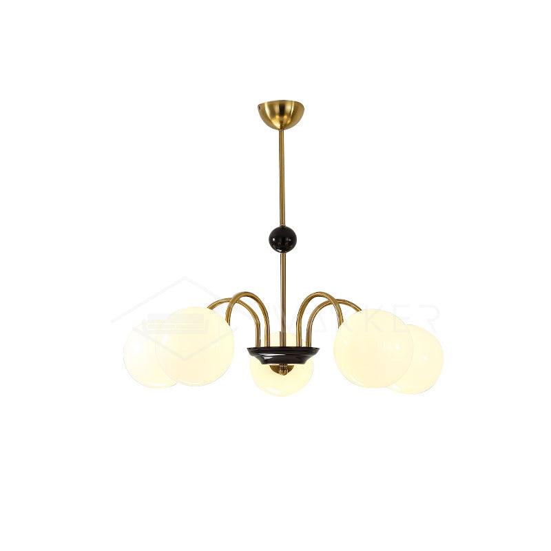Lustra Chandelier Rod Frame and White - Letslighting