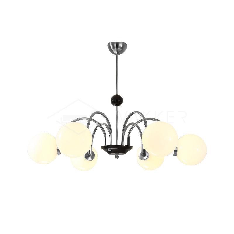 Lustra Chandelier Rod Frame and White - Letslighting