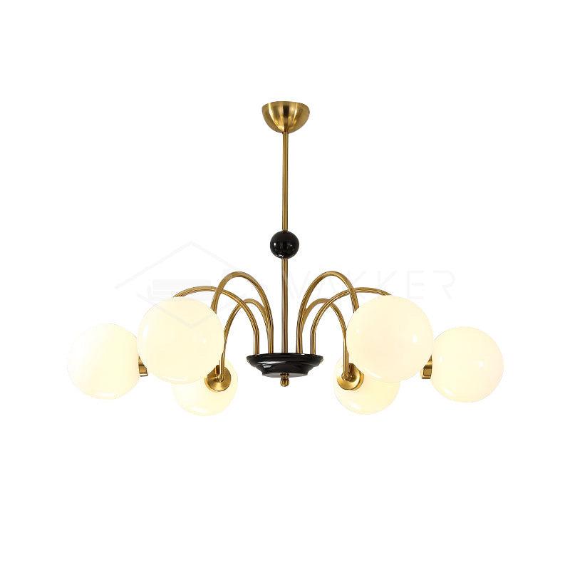 Lustra Chandelier Rod Frame and White - Letslighting
