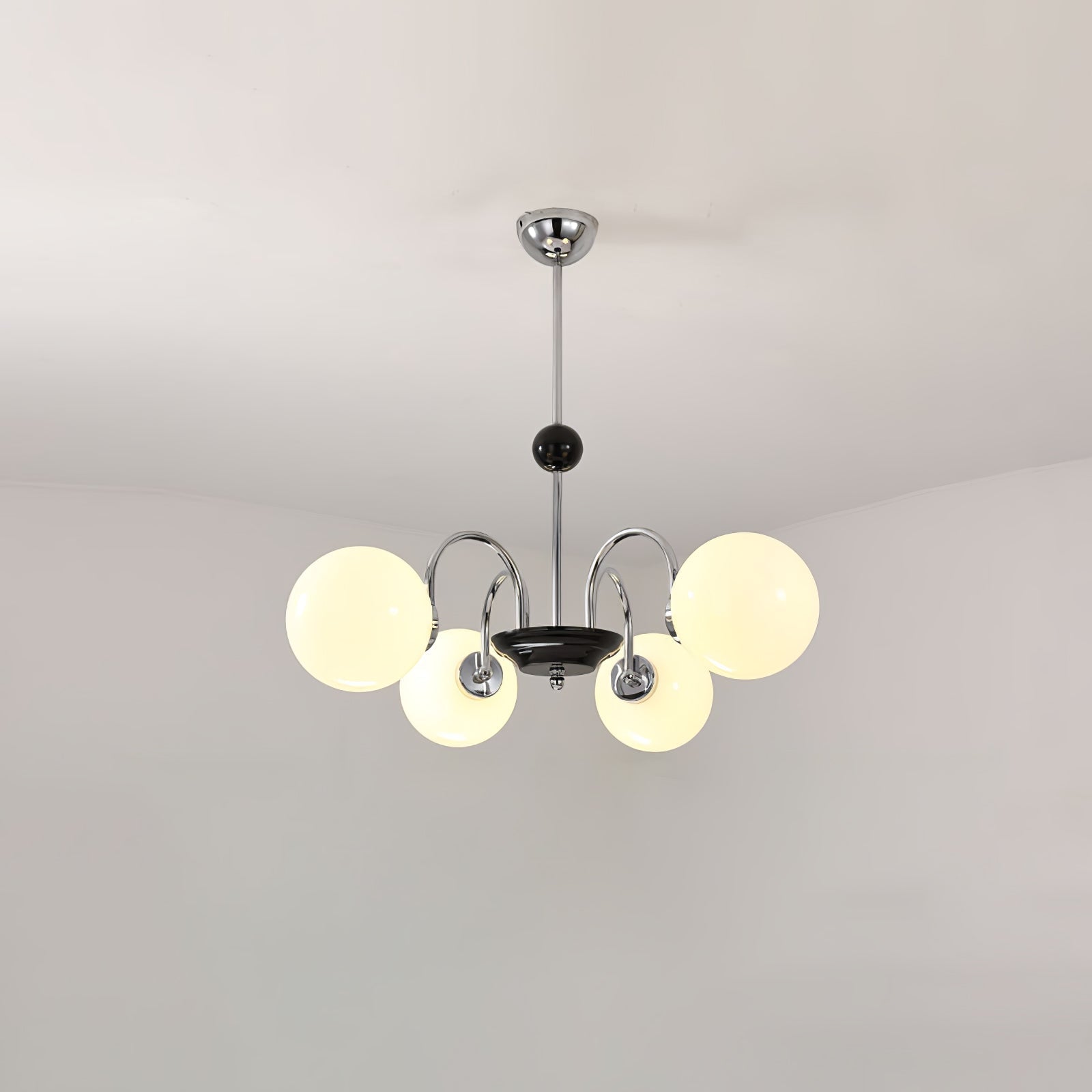 Lustra Chandelier Rod Frame and White - Letslighting