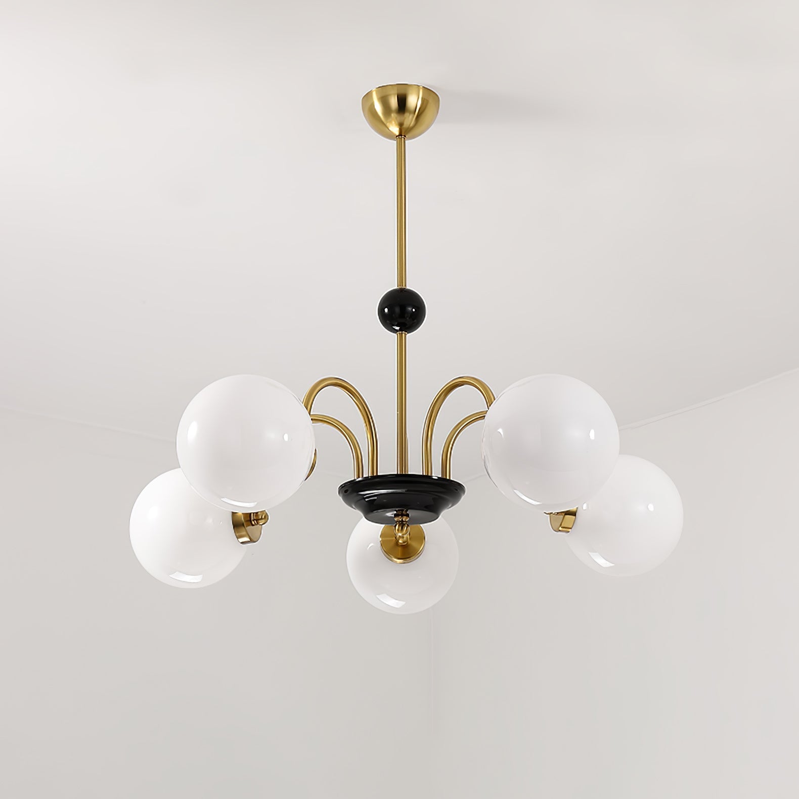 Lustra Chandelier Rod Frame and White - Letslighting