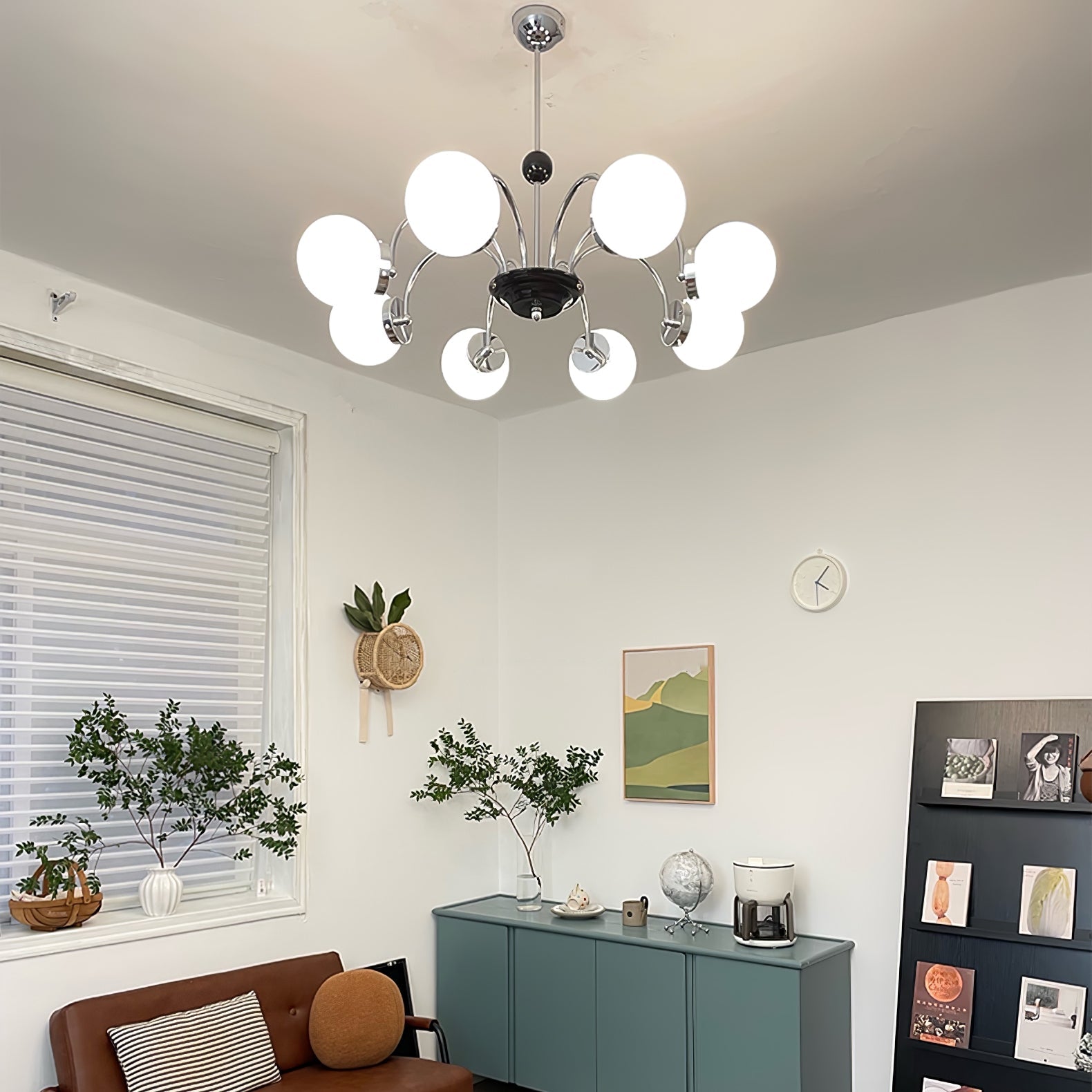 Lustra Chandelier Rod Frame and White - Letslighting