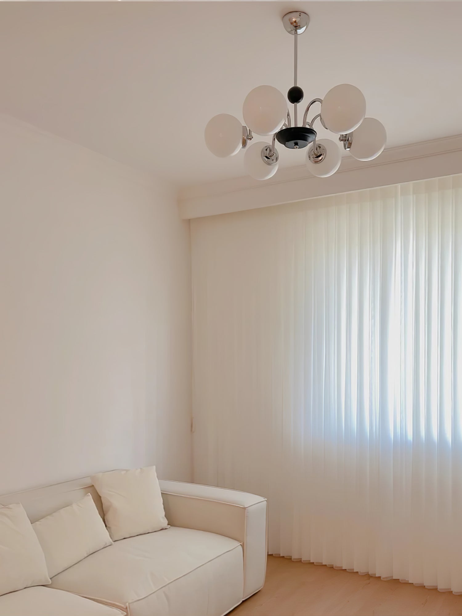 Lustra Chandelier Rod Frame and White - Letslighting