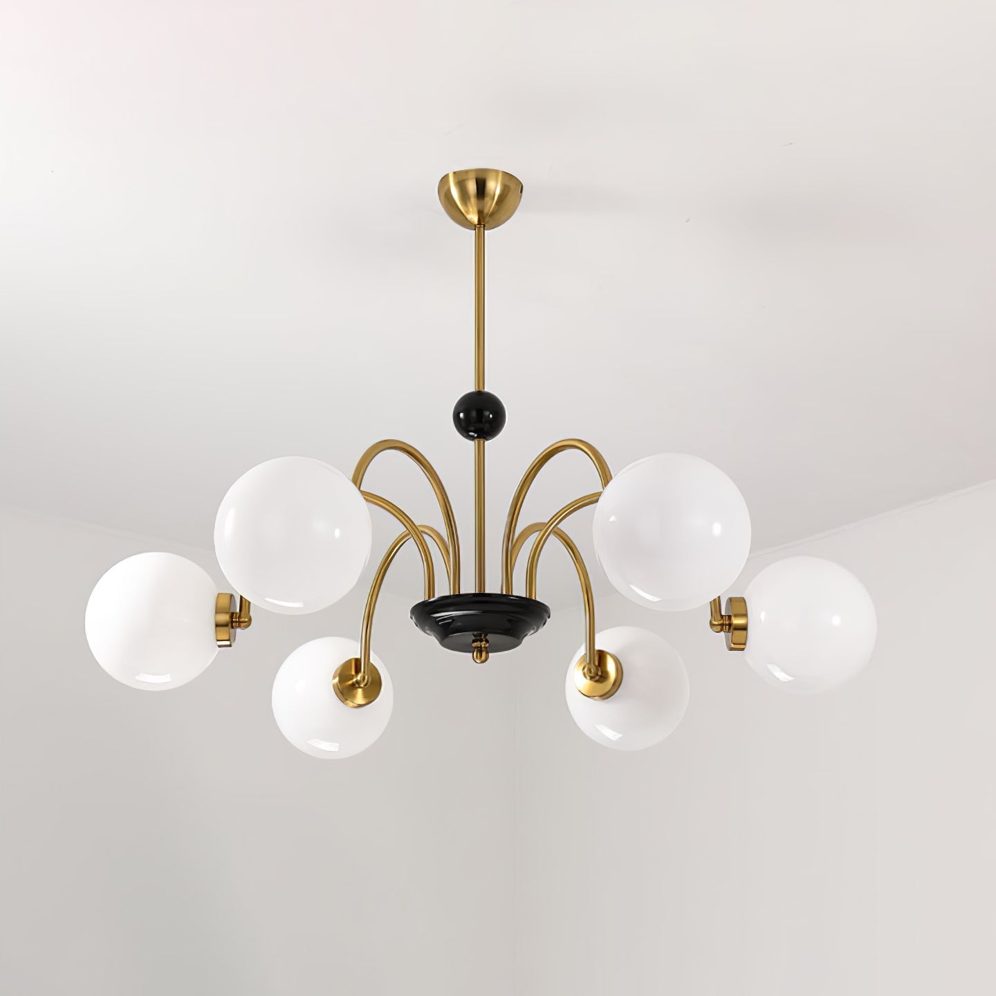 Lustra Chandelier Rod Frame and White - Letslighting