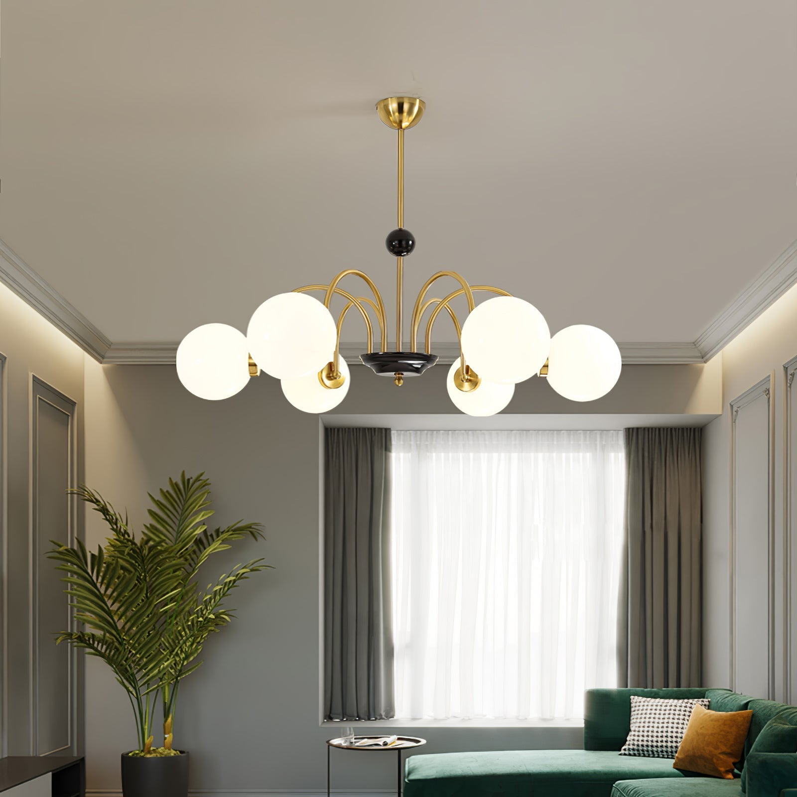 Lustra Chandelier Rod Frame and White - Letslighting