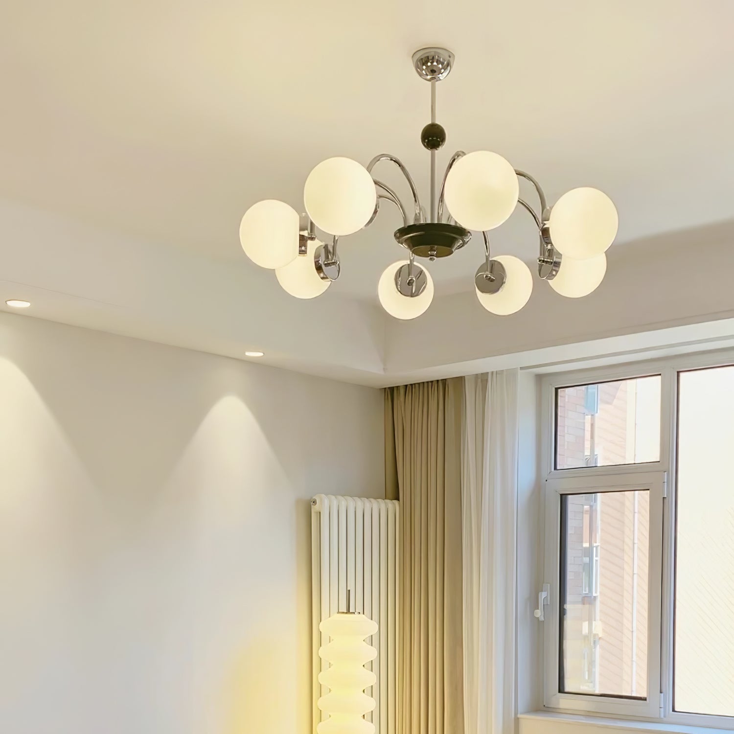 Lustra Chandelier Rod Frame and White - Letslighting
