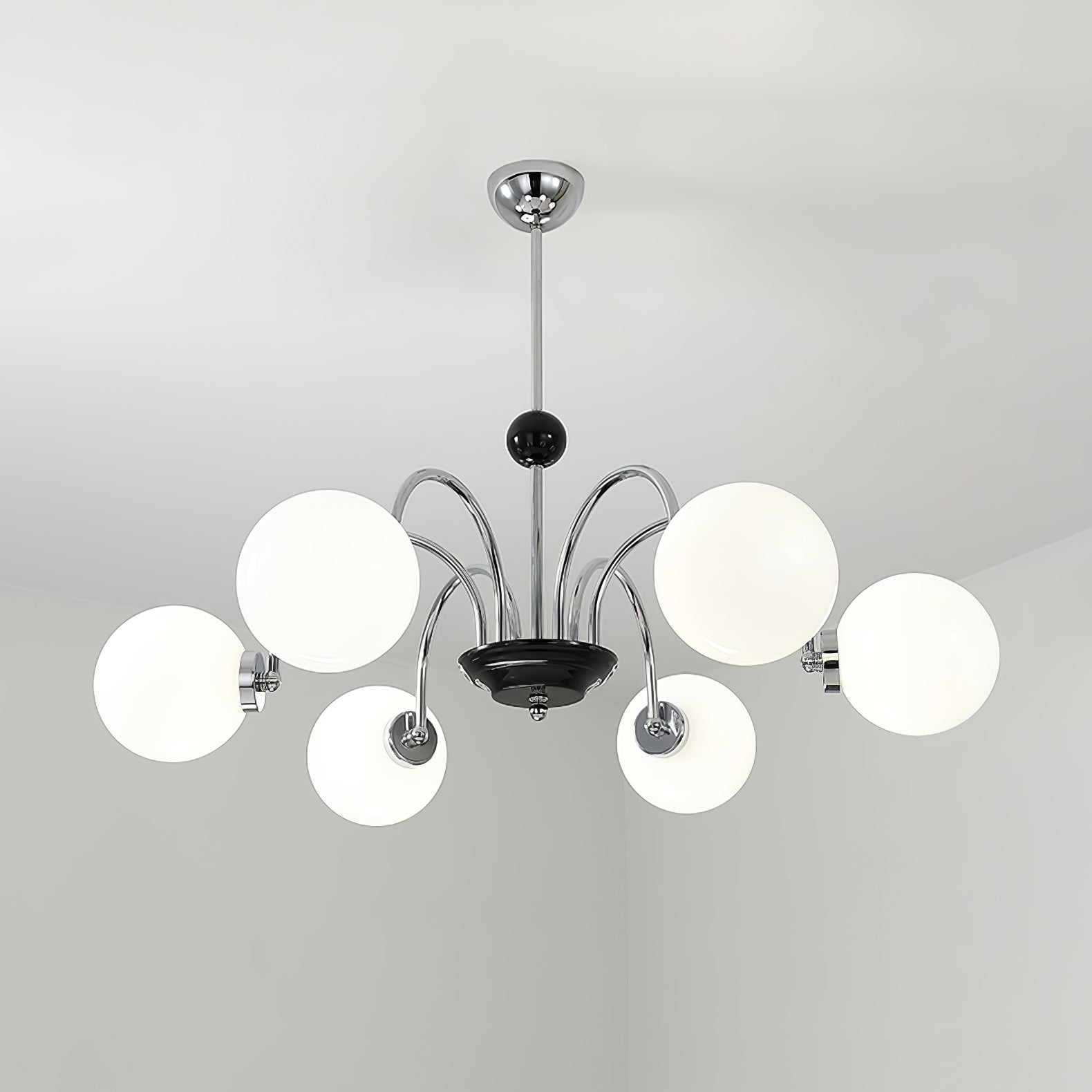 Lustra Chandelier Rod Frame and White - Letslighting
