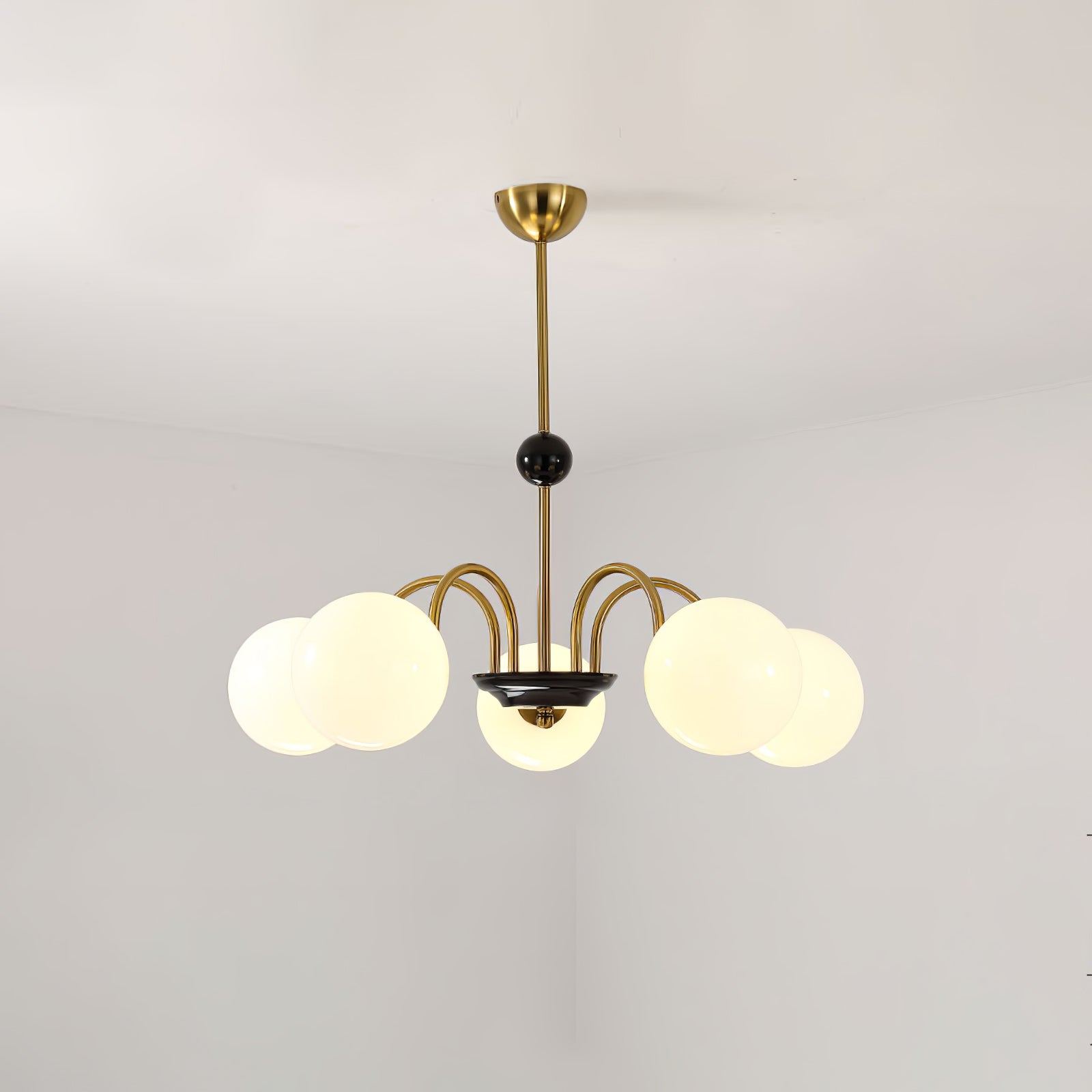 Lustra Chandelier Rod Frame and White - Letslighting