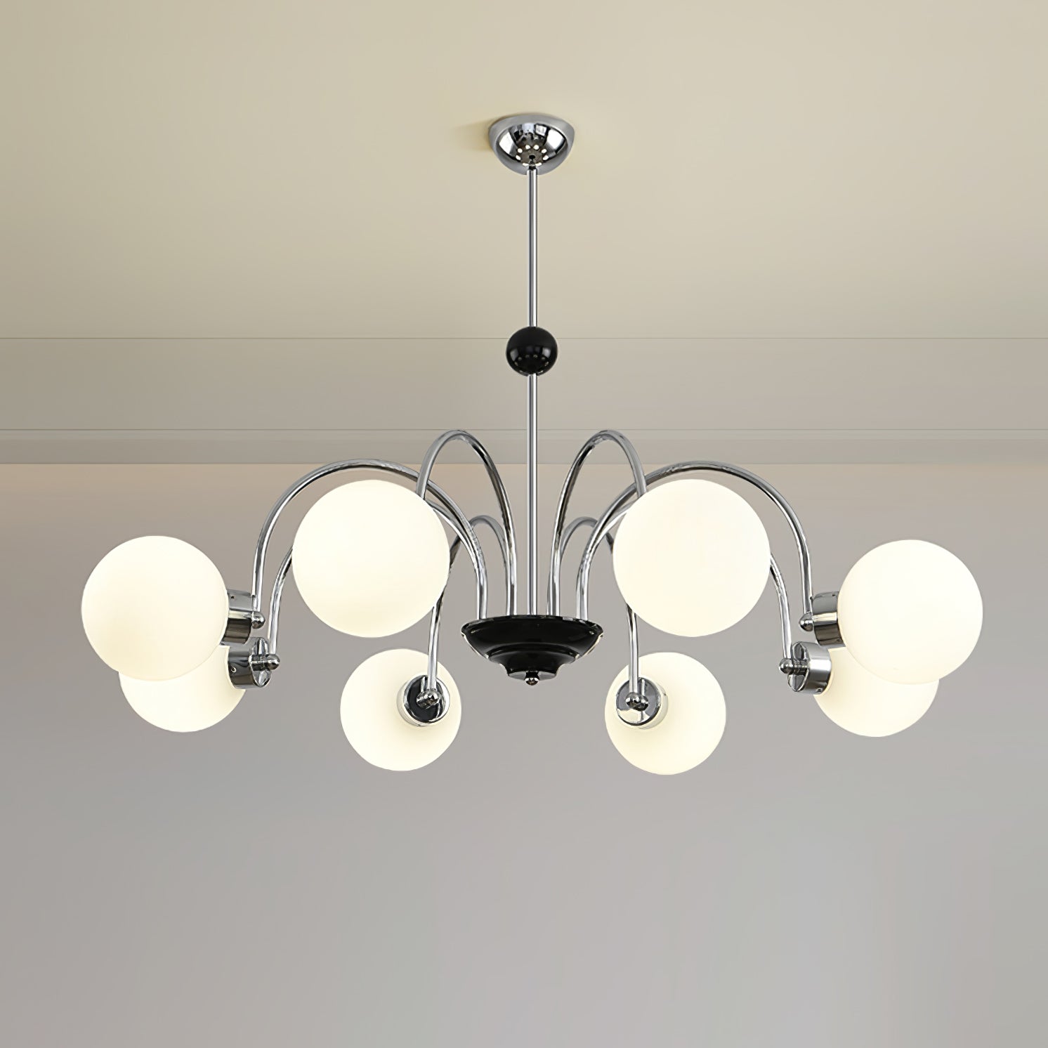 Lustra Chandelier Rod Frame and White - Letslighting