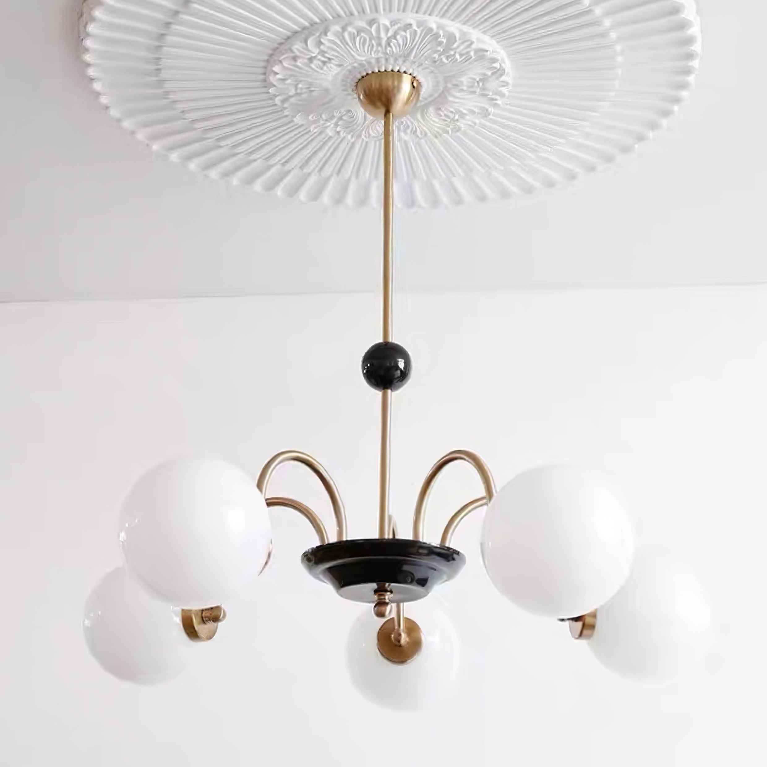 Lustra Chandelier Rod Frame and White - Letslighting