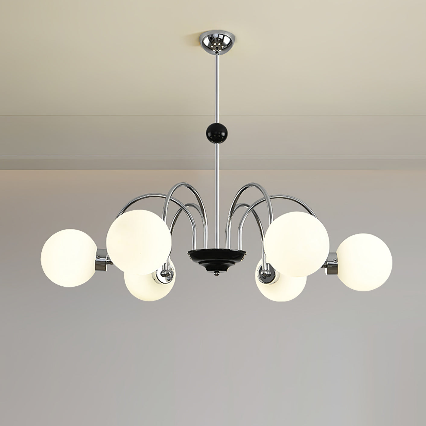Lustra Chandelier Rod Frame and White - Letslighting