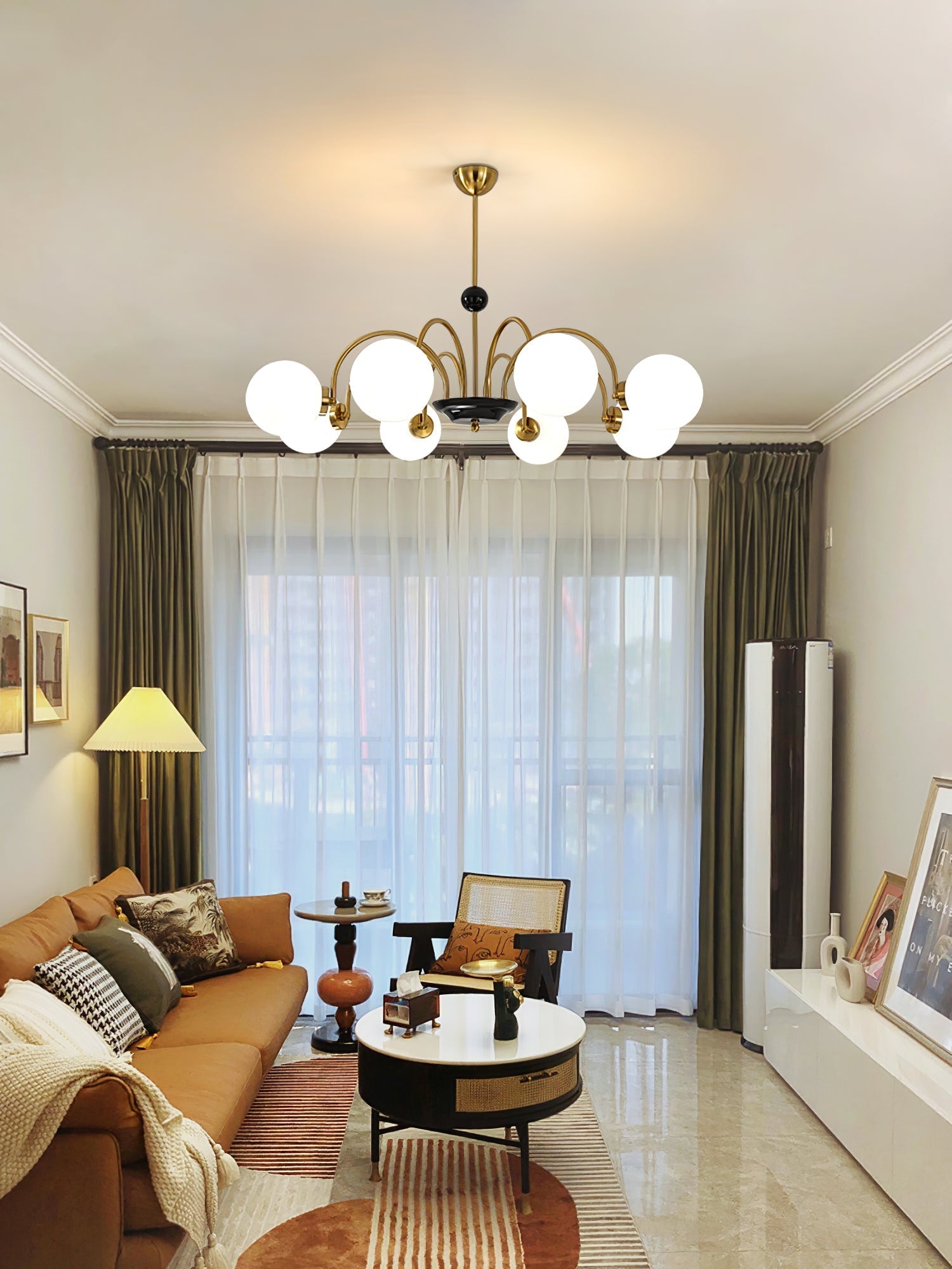 Lustra Chandelier Rod Frame and White - Letslighting