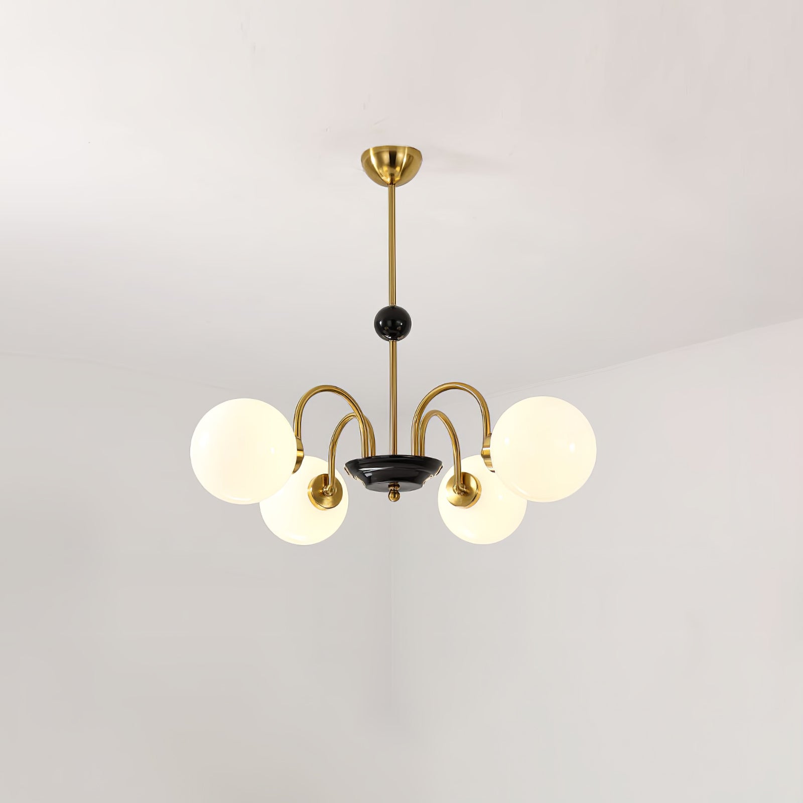 Lustra Chandelier Rod Frame and White - Letslighting