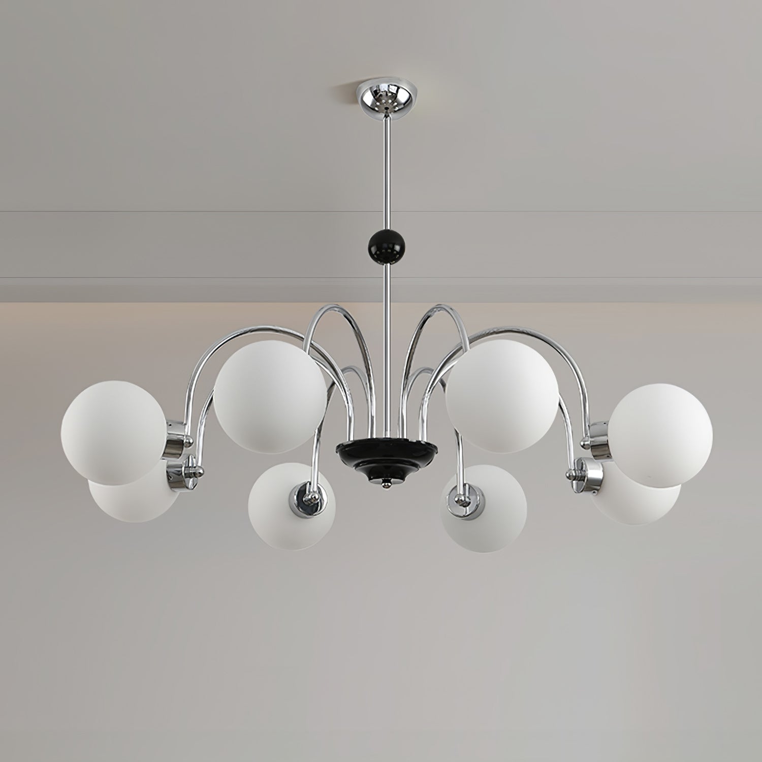 Lustra Chandelier Rod Frame and White - Letslighting