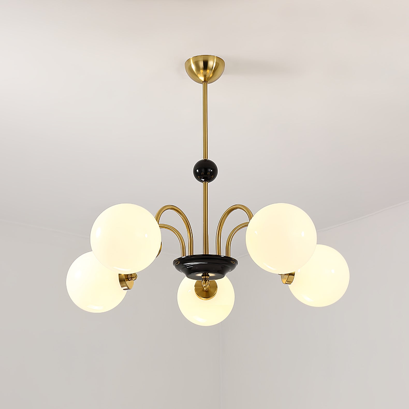 Lustra Chandelier Rod Frame and White - Letslighting
