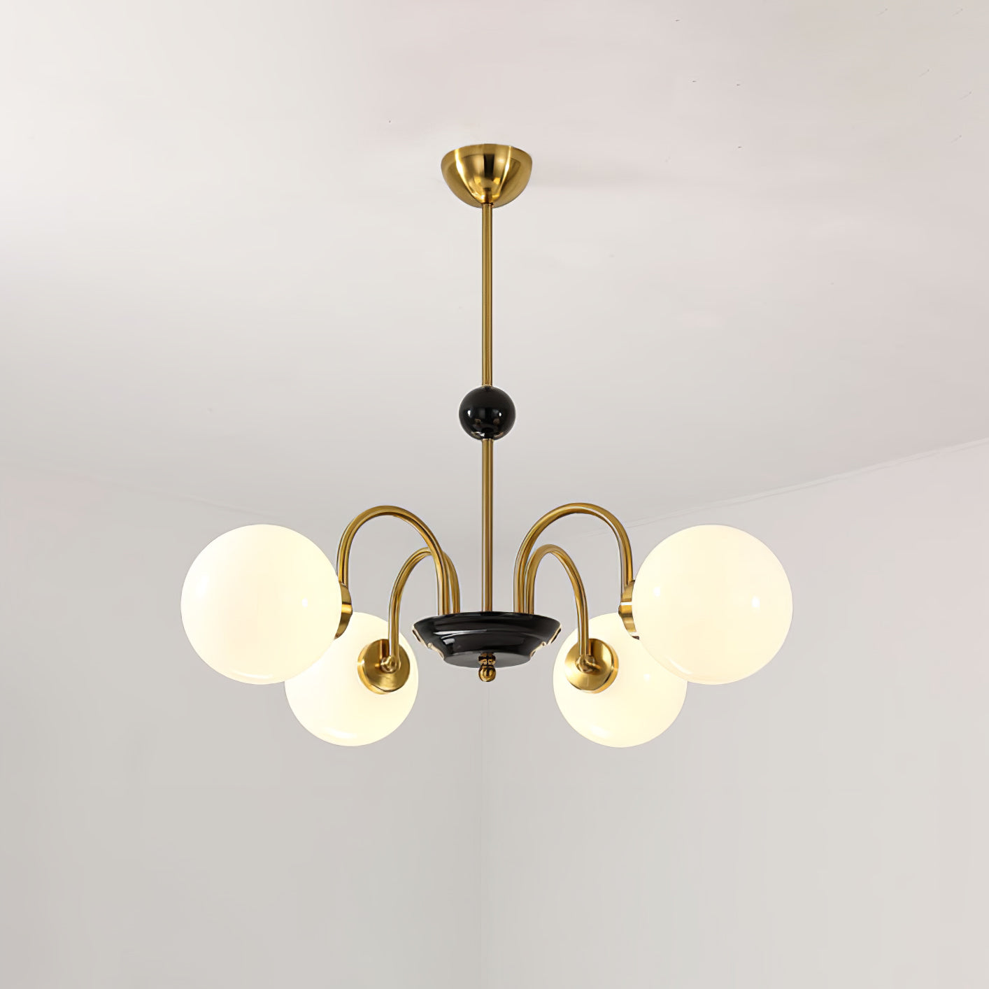 Lustra Chandelier Rod Frame and White - Letslighting