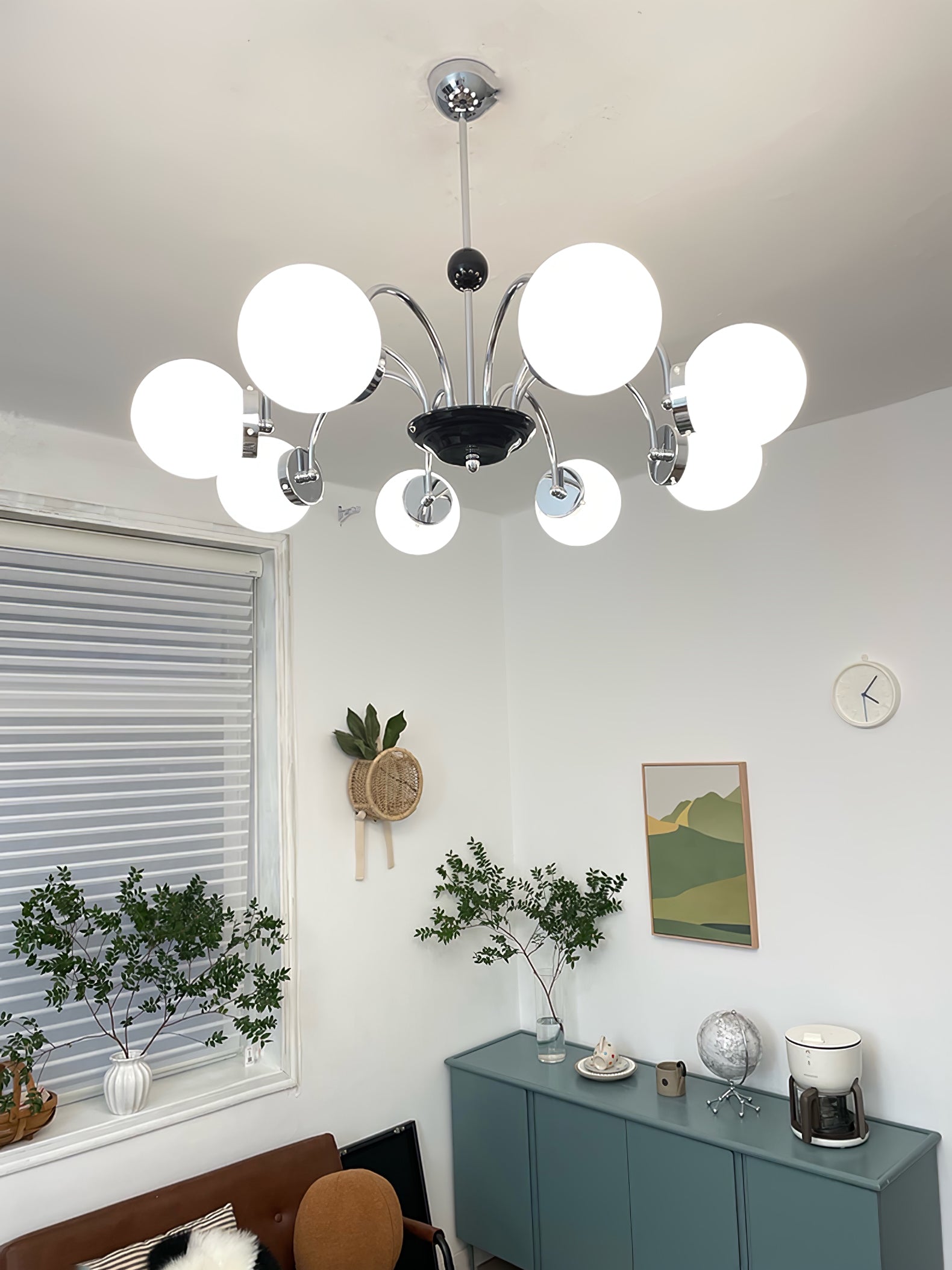 Lustra Chandelier Rod Frame and White - Letslighting