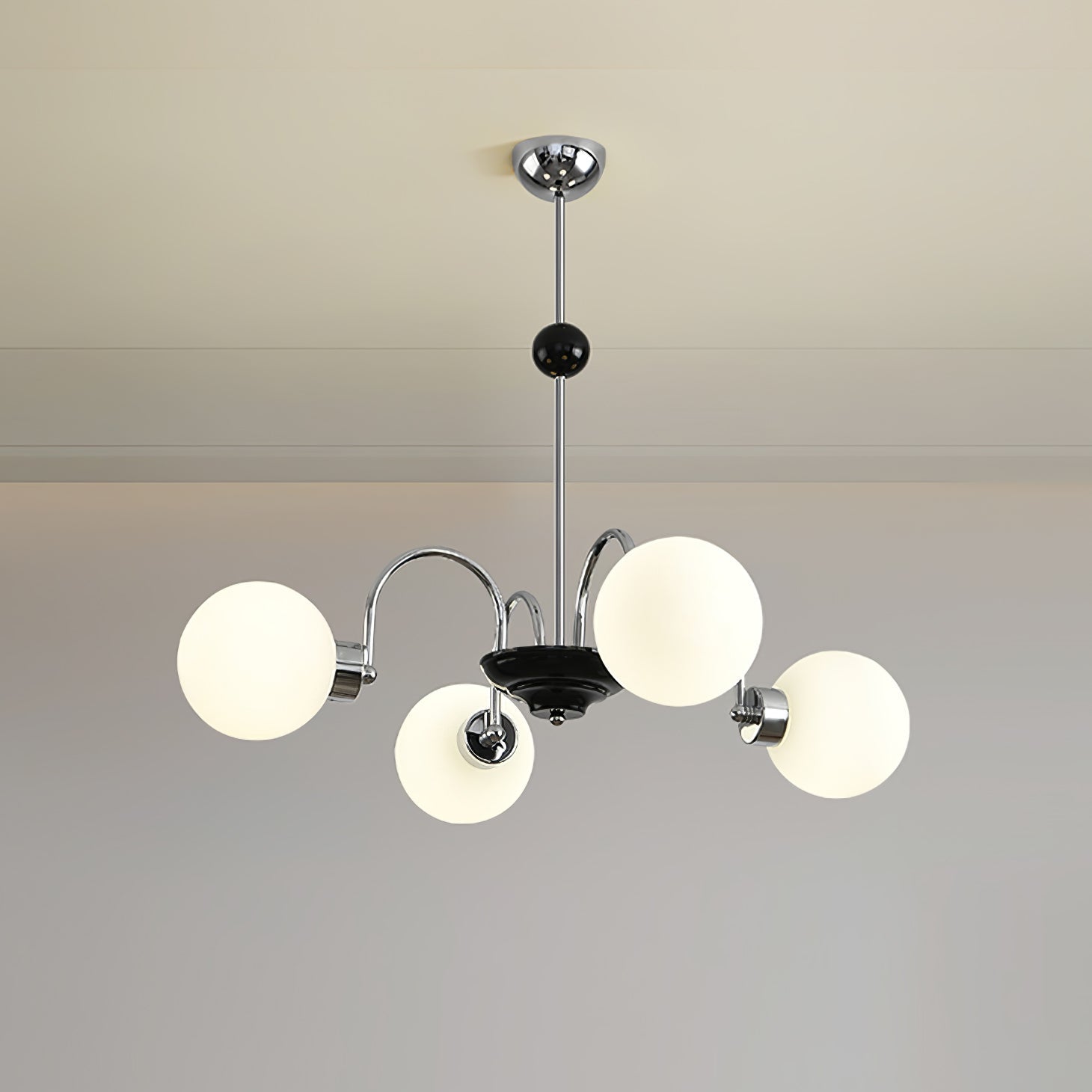 Lustra Chandelier Rod Frame and White - Letslighting