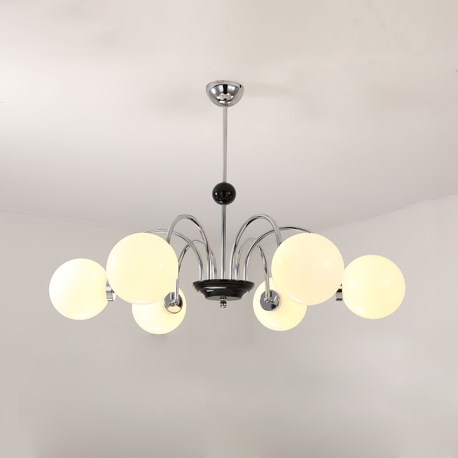 Lustra Chandelier Rod Frame and White - Letslighting