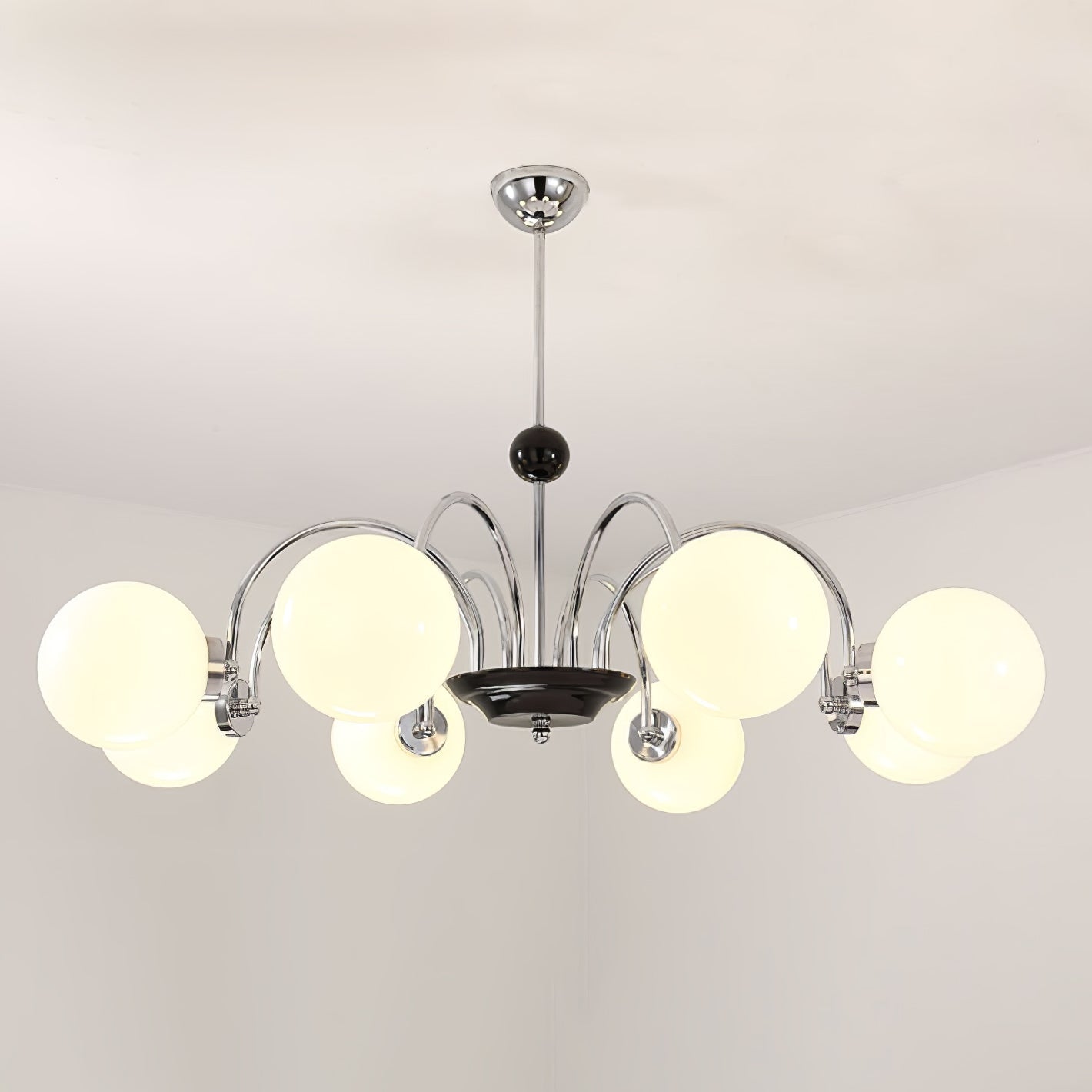 Lustra Chandelier Rod Frame and White - Letslighting
