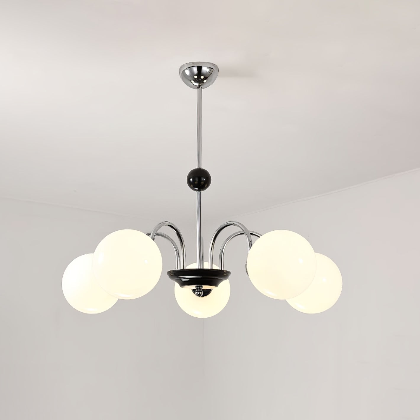 Lustra Chandelier Rod Frame and White - Letslighting