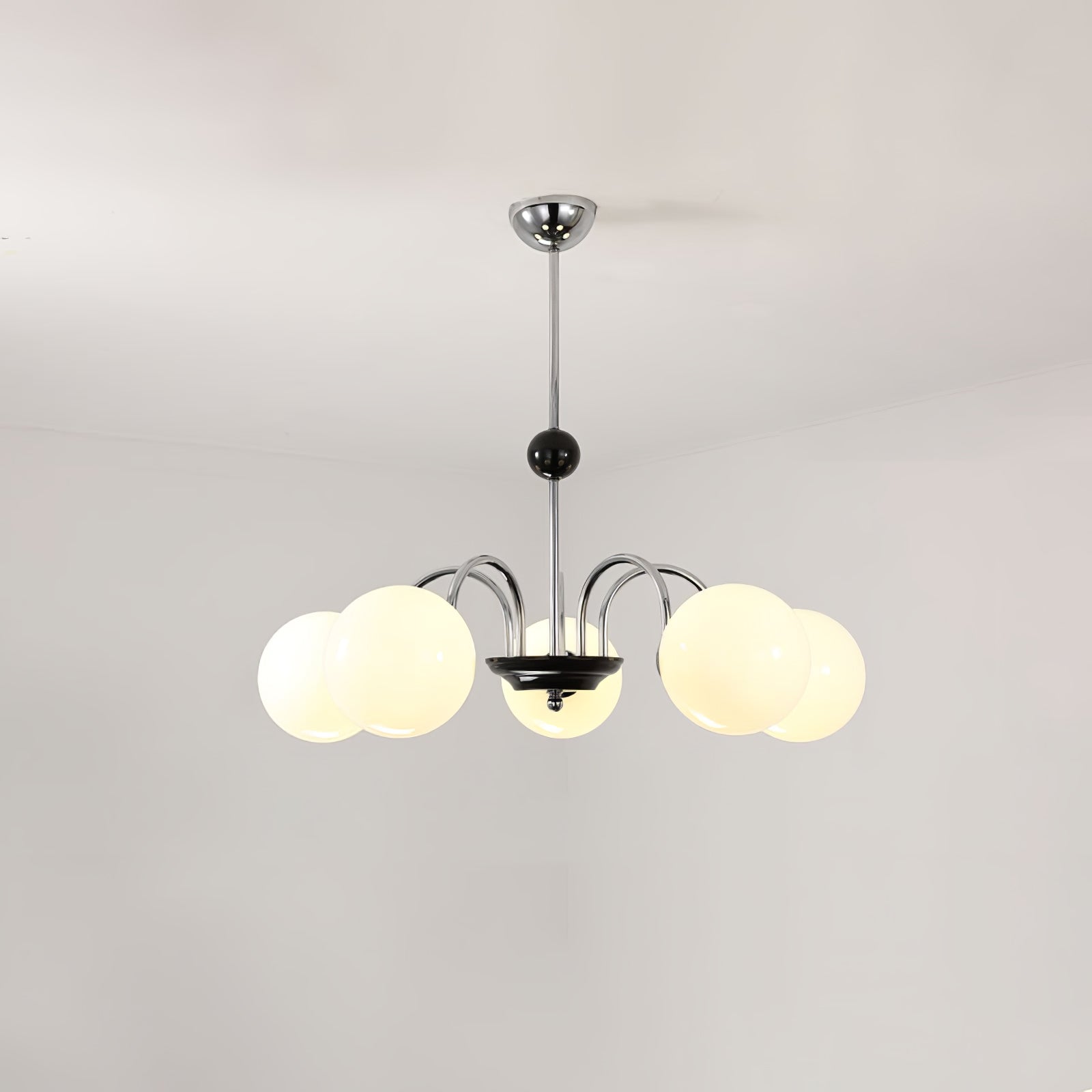 Lustra Chandelier Rod Frame and White - Letslighting