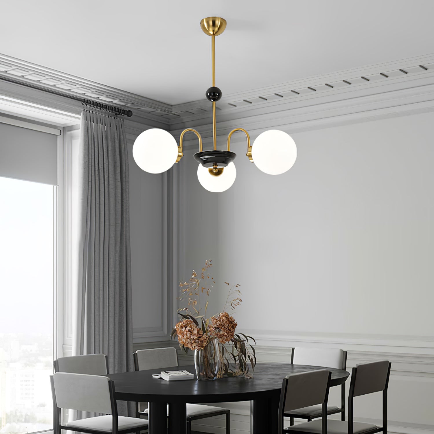 Lustra Chandelier Rod Frame and White - Letslighting