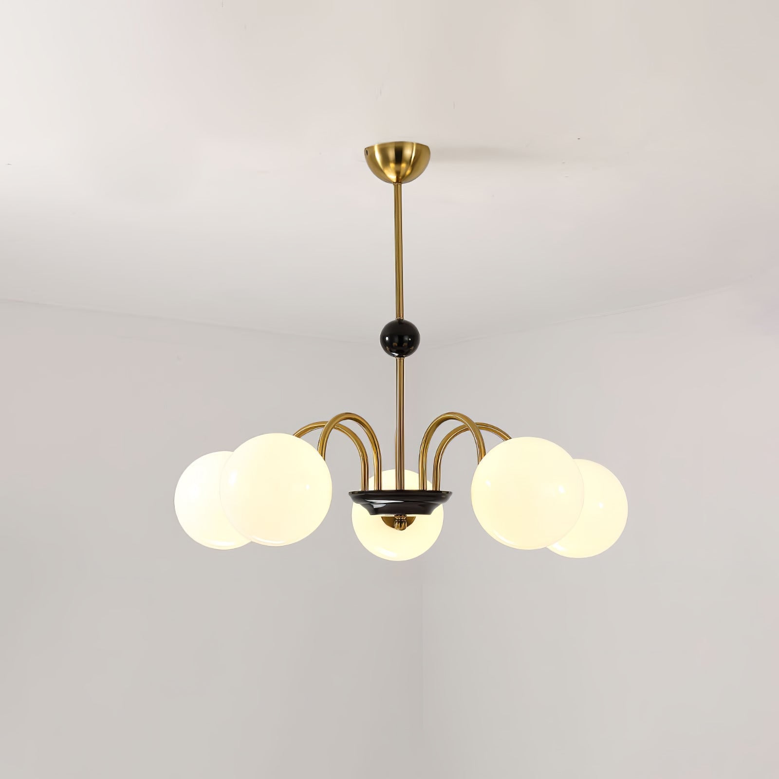 Lustra Chandelier Rod Frame and White - Letslighting