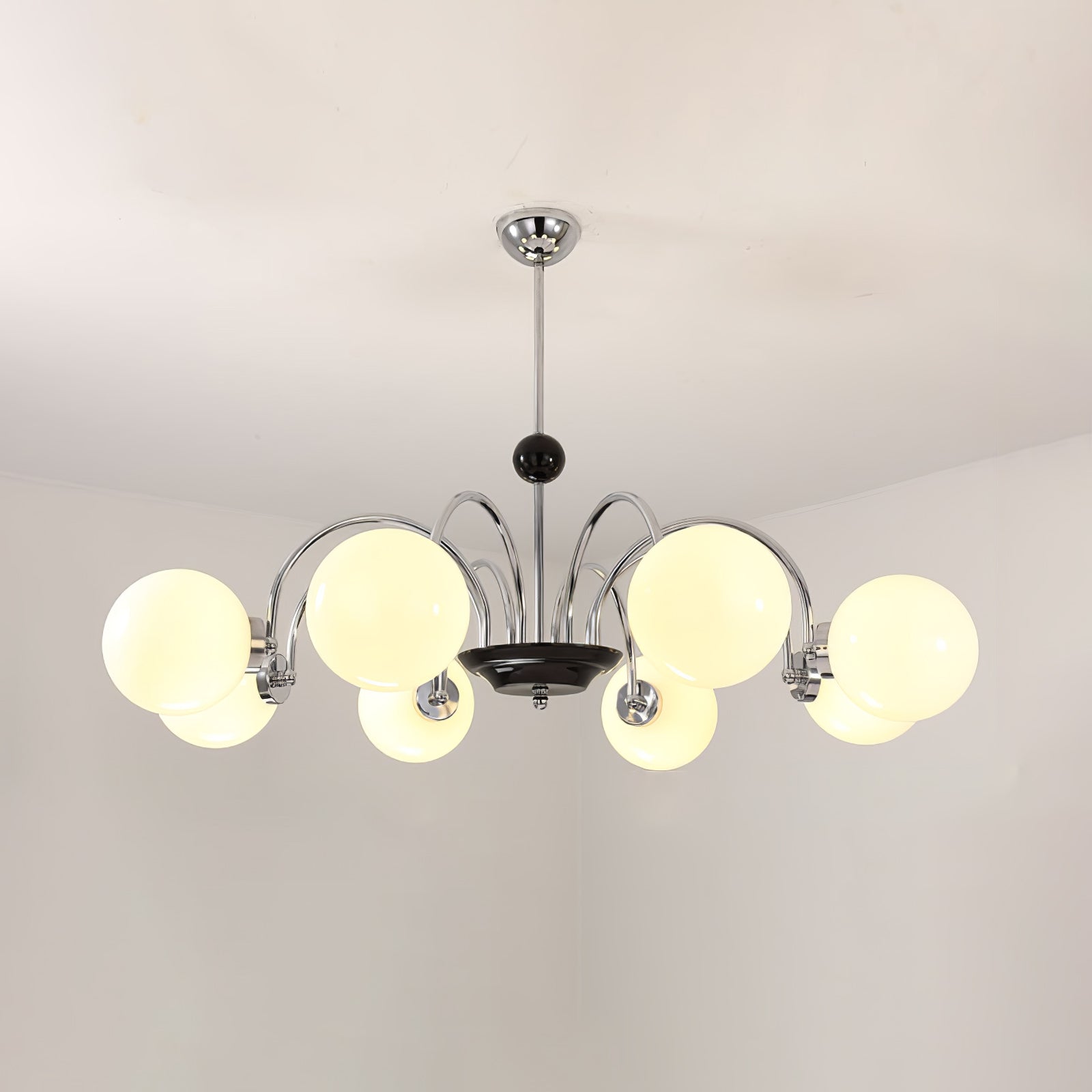 Lustra Chandelier Rod Frame and White - Letslighting