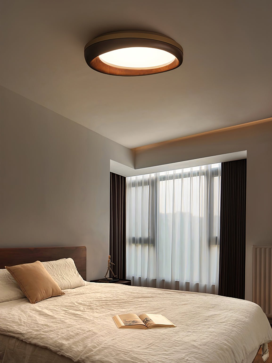 Eurtheara Organic Wood Glass Ceiling Light - Letslighting