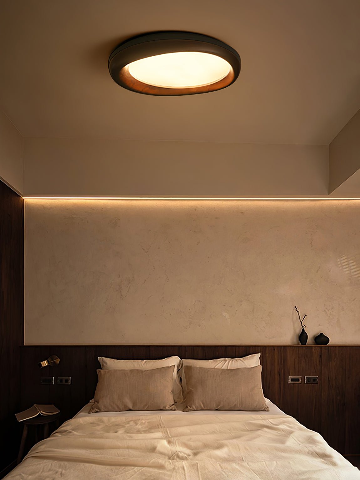 Eurtheara Organic Wood Glass Ceiling Light - Letslighting