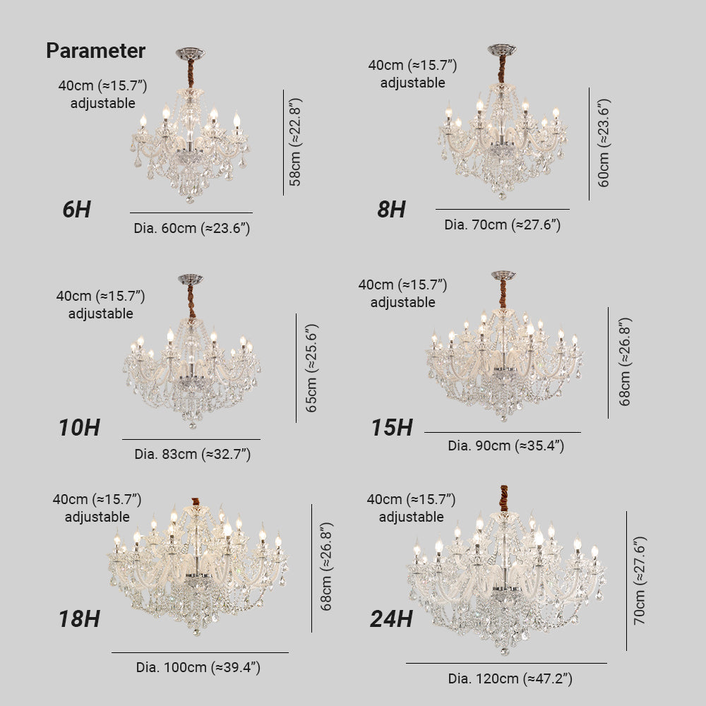 Silva French Crystal Chandelier Living Room Dining Room - Letslighting