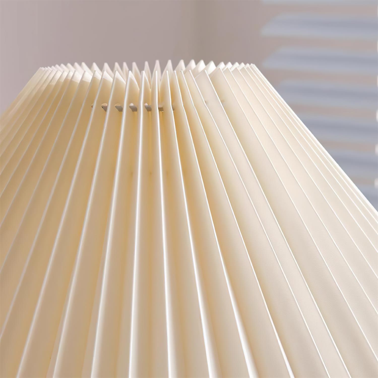 Zain Pleated Table Lamp Paper Pleated Wooden Sculptural - Letslighting