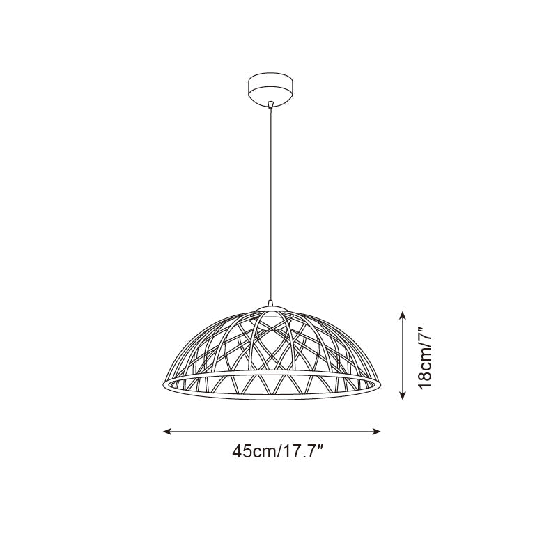 Zeela Pendant Lamp Wood-Top Textured Glass Shade - Letslighting