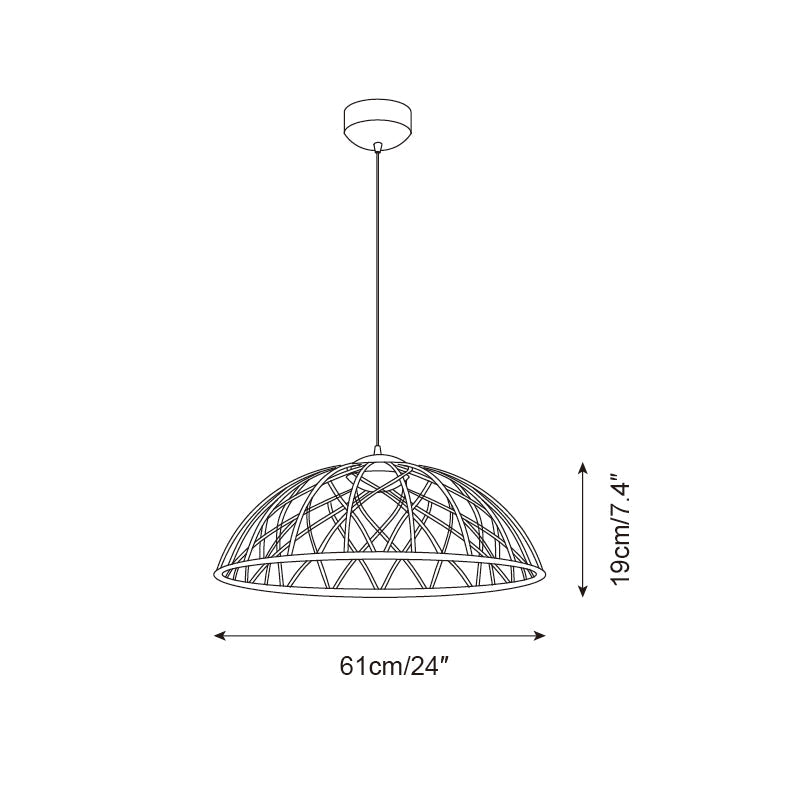 Zeela Pendant Lamp Wood-Top Textured Glass Shade - Letslighting