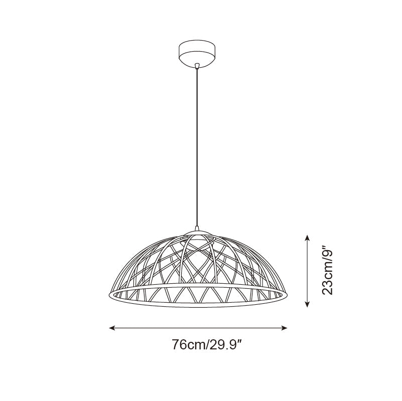 Zeela Pendant Lamp Wood-Top Textured Glass Shade - Letslighting