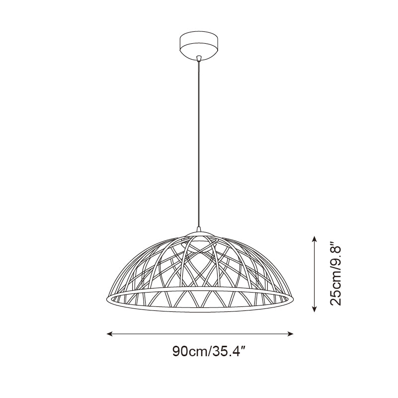 Zeela Pendant Lamp Wood-Top Textured Glass Shade - Letslighting